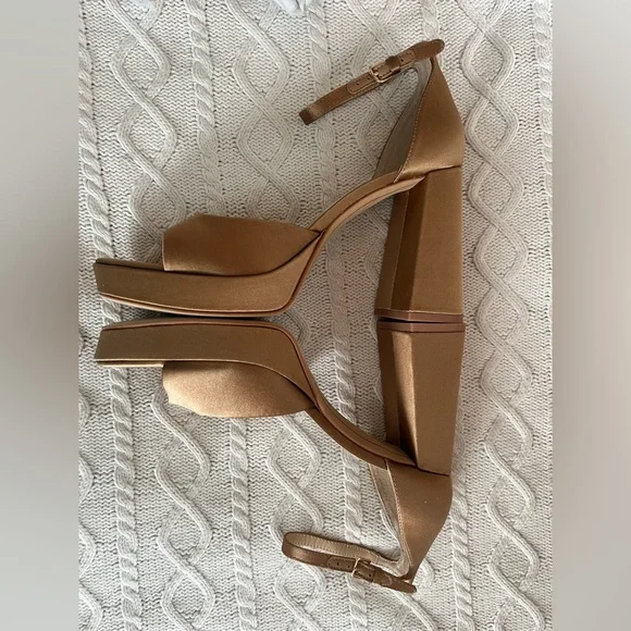 Dolce Vita “Pandora” Ankle Buckle mid- brown Platform Block Heel Sandals SZ 9 - Picture 9 of 16